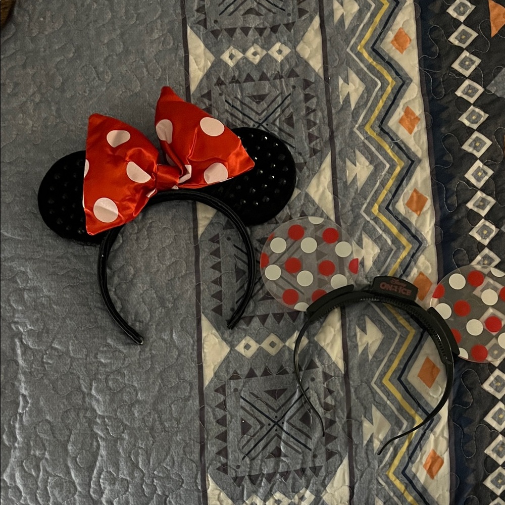 Red Polka Dot and Minnie Mouse Ears Headband